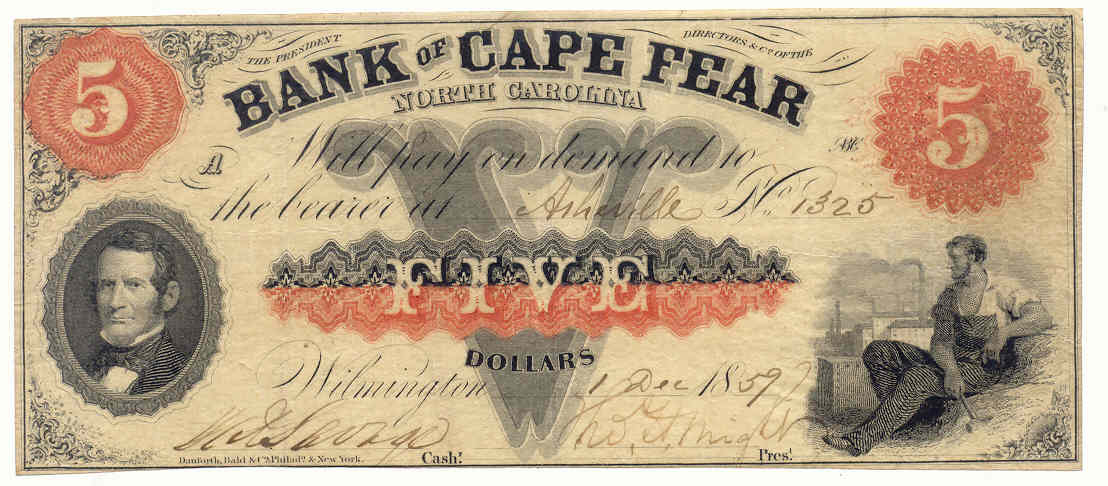 P130A Bank of Cape Fear, Wilmington $5
