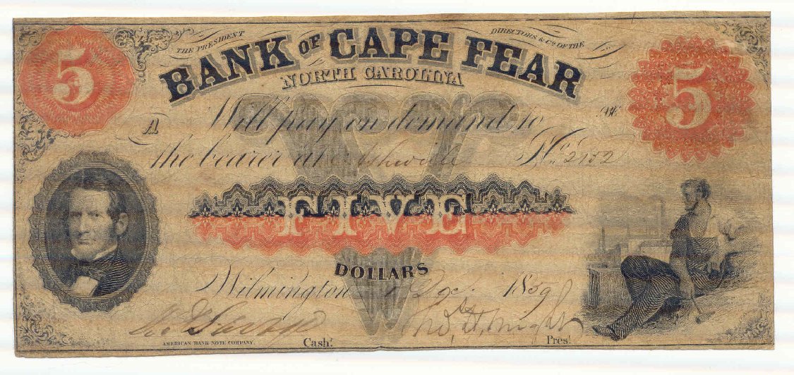 P130B Bank of Cape Fear, Wilmington $5