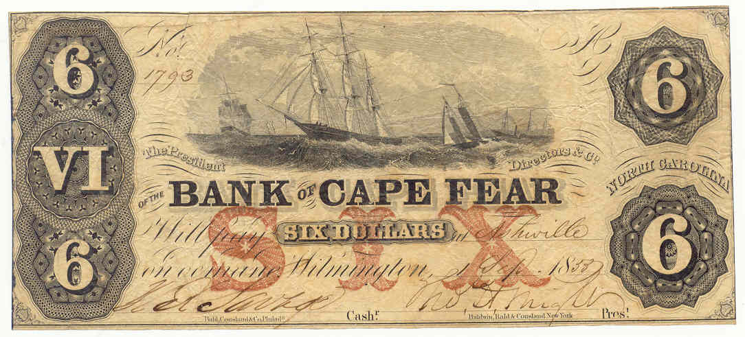 P160 Bank of Cape Fear, Wilmington $6