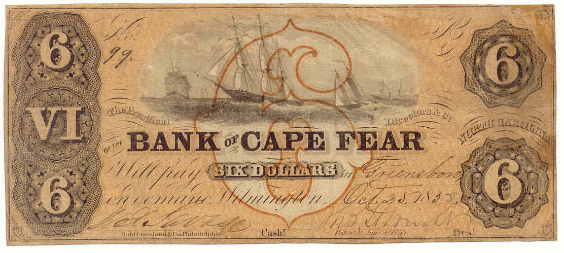 P160A Bank of Cape Fear, Wilmington $6