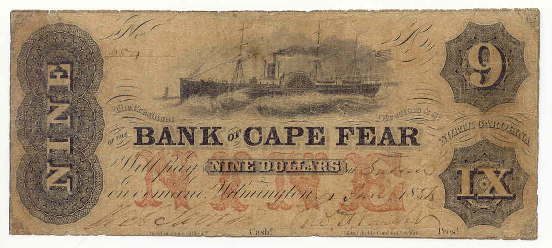 P190 Bank of Cape Fear, Wilmington $9