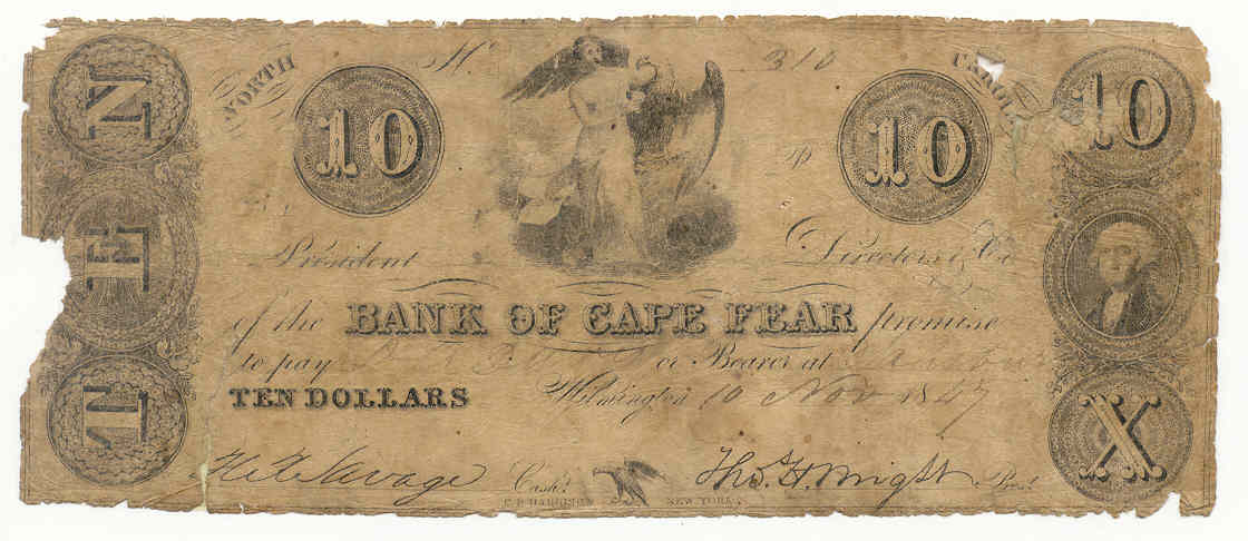 P210CN Bank of Cape Fear, Wilmington $10