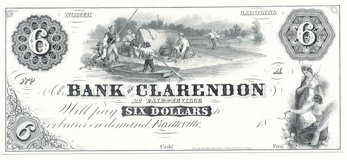 Proof P460 Bank of Clarendon, Fayetteville $6