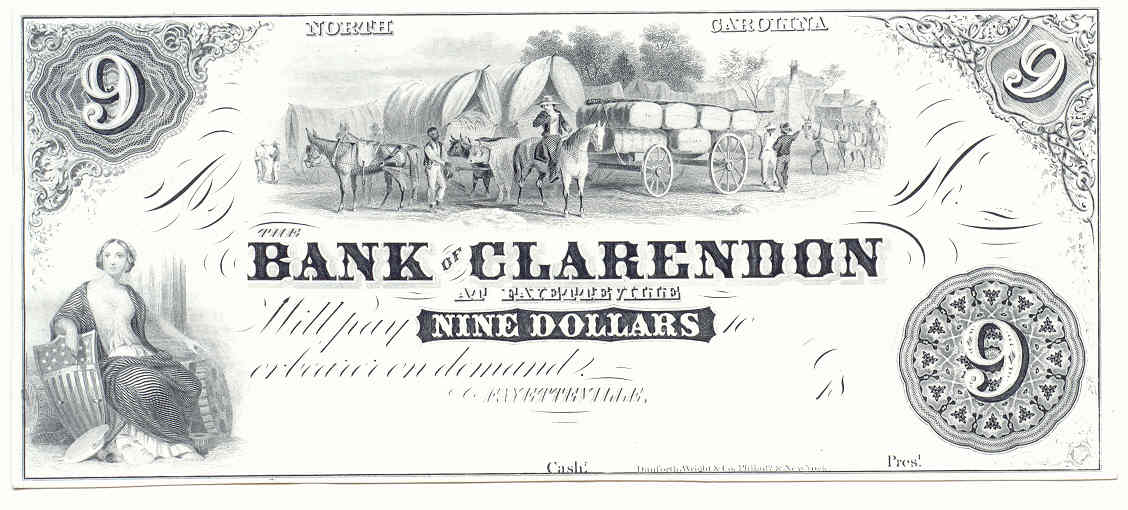 Proof P490 Bank of Clarendon, Fayetteville $9