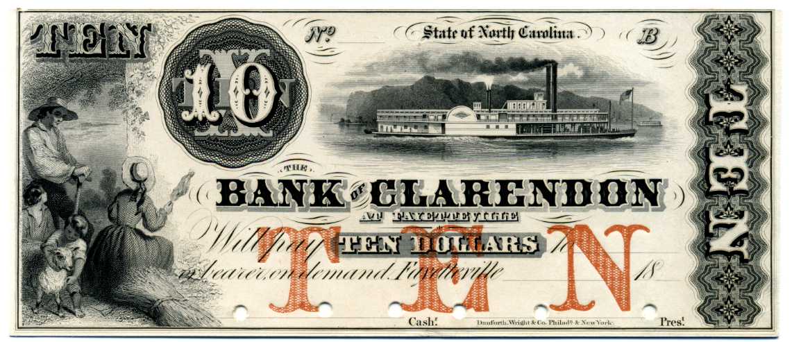 Proof P500 Bank of Clarendon, Fayetteville $10