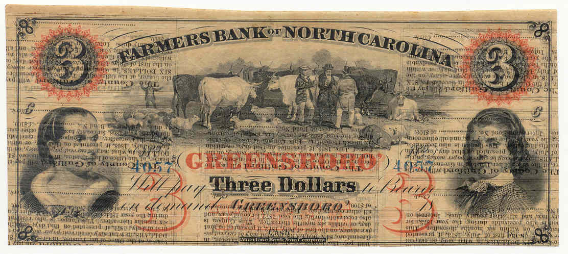 Bond P730 Farmers Bank of North Carolina, Greensboro $3