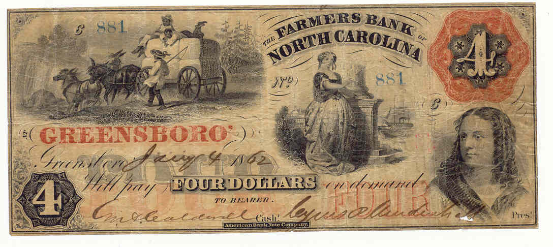 P740 Farmers Bank of North Carolina, Greensboro $4 border=0