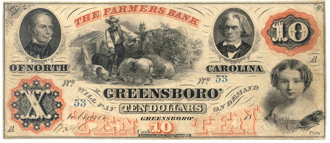 P760 Farmers Bank of North Carolina, Greensboro $10