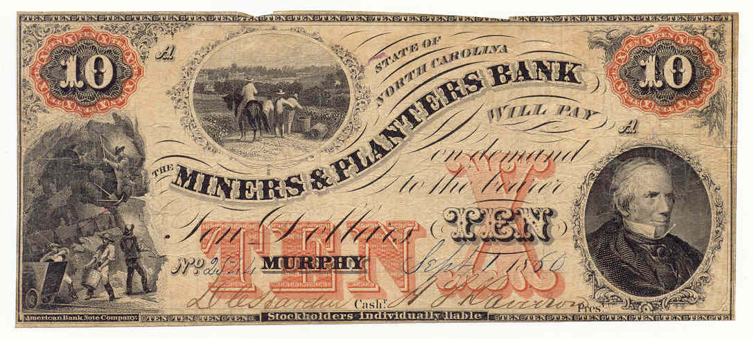 P950 Miners & Planters Bank, Murphy $10