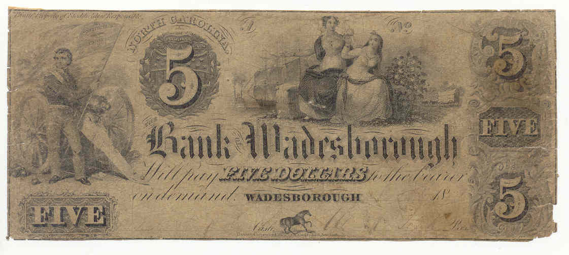 P1310 Bank of Wadesborough, Wadesborough $5