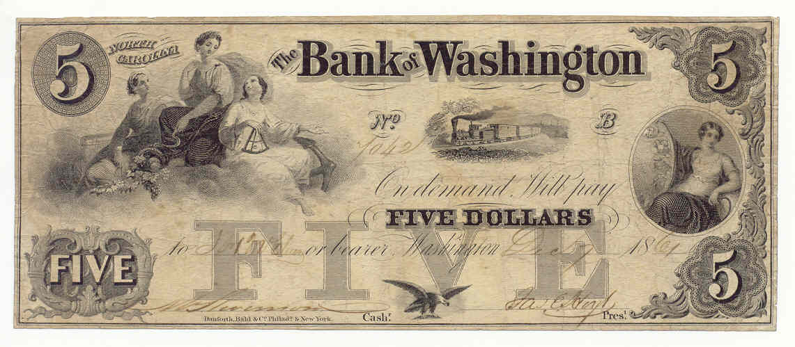 P1370 Bank of Washington, Washington $5