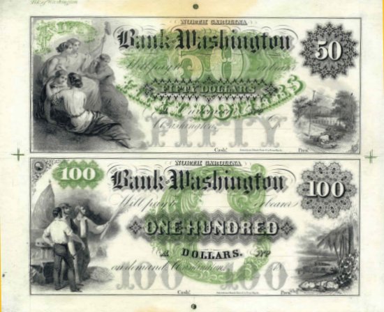 P1400A / P1410A Bank of Washington, Washington $50 / $100 Sheet