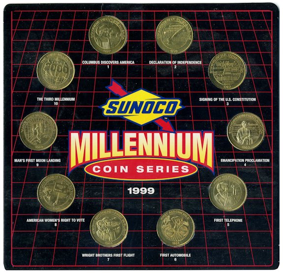 Front of Sunoco Millennium Coin Set Collector Card (Coin Side)