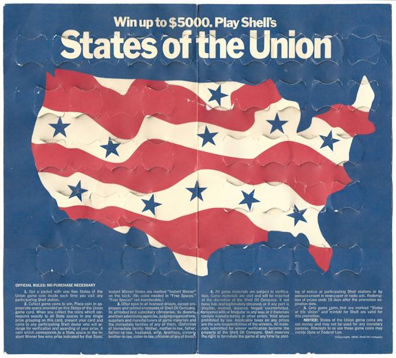 Shell States of the Union Medal Collection Game Card Outside